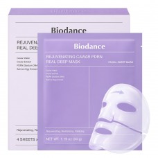 BIODANCE Rejuvenating Caviar PDRN Real Deep Mask, 34g. x 4ea. Омолаживающая ночная гидрогелевая маска для лица с экстрактом икры и PDRN