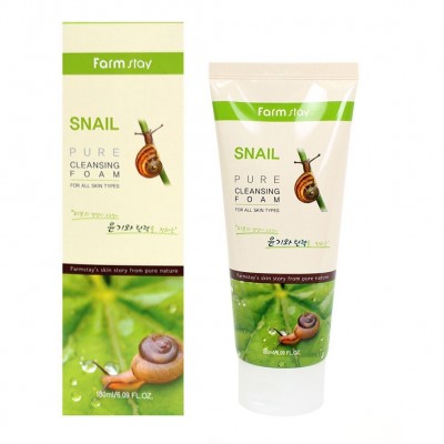 FarmStay Korean Pure Snail Foam Cleanser, 180ml. Пенка для умывания с экстрактом слизи улитки
