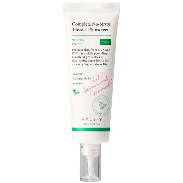 AXIS-Y Complete No-Stress Physical Sunscreen V. 3 SPF50+ PA++++, 50ml. Лёгкий минеральный санскрин