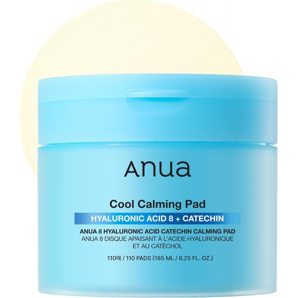 Anua Hyaluronic Acid 8+ Catechin Calming Pad. 110 Pads  Успокаивающие пэды Anua с гиалуроновой кислотой и катехинами 