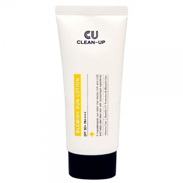 Лёгкий гипоаллергенный солнцезащитный лосьон CUSKIN Clean Up Blemish Sun Lotion SPF50+ PA++++