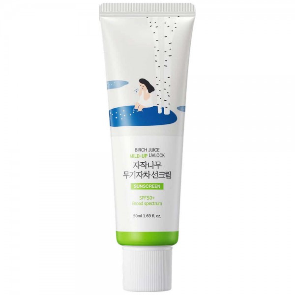 Санскрин с берёзовым соком Round Lab Birch Juice Moisturizing Mild-Up Sunscreen SPF50+ PA++++