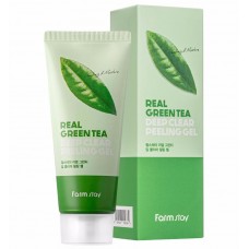 FarmStay Real Green Tea Deep Clear Peeling Gel, 100ml. Пилинг-гель для лица с экстрактом зеленого чая