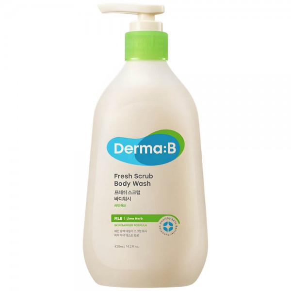 Derma:B Fresh Scrub Body Wash, 420ml. Ламеллярный освежающий гель-скраб для душа