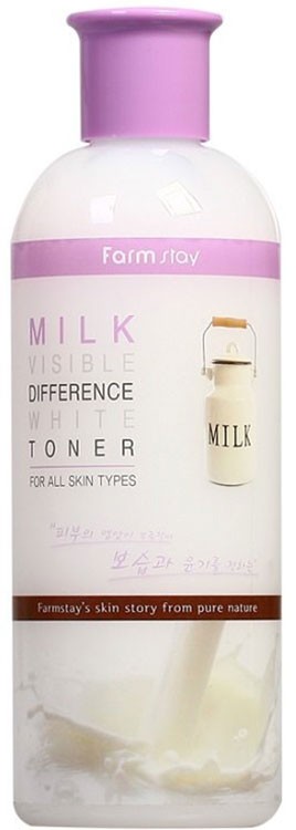 FarmStay Visible Difference Moisture Toner Milk, 350ml. Увлажняющий тонер для лица с молочными протеинами