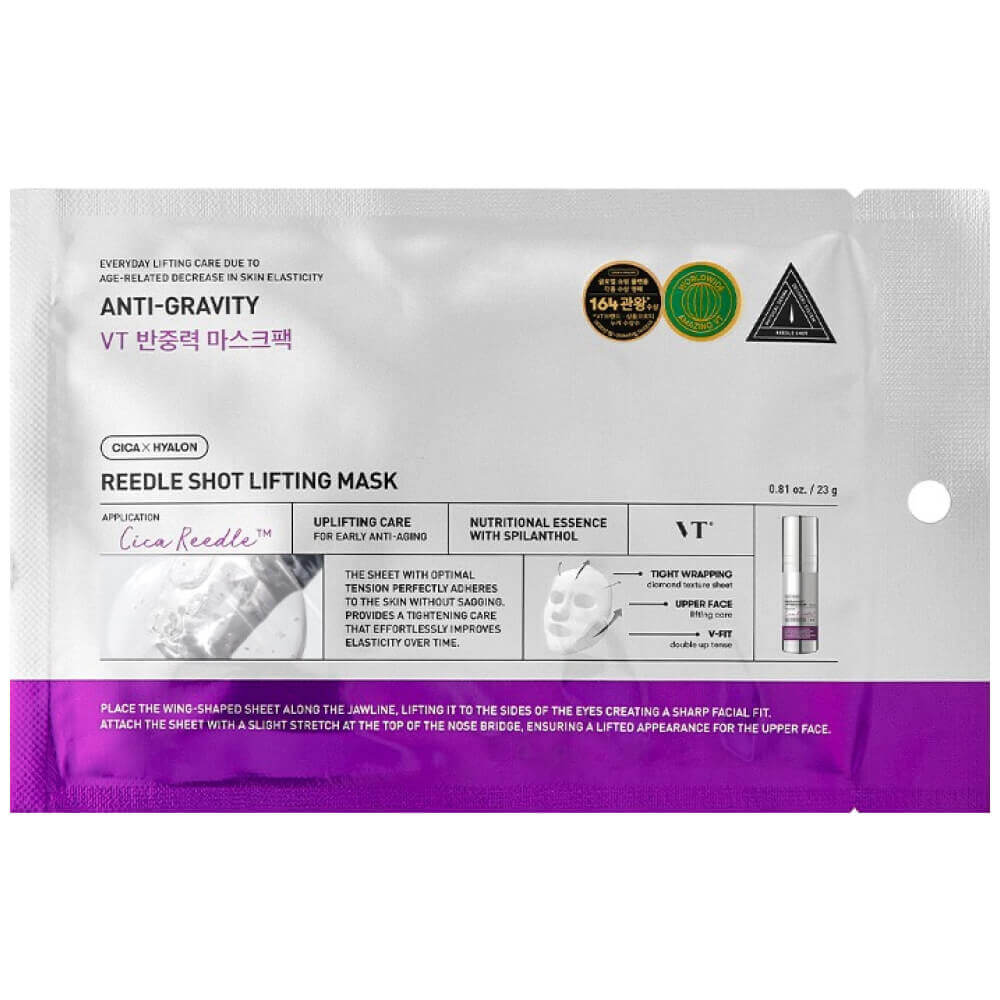 VT Cosmetics Reedle Shot Lifting Mask Anti-Gravity Тканевая  Лифтинг-маска уплотняет и подтягивает кожу