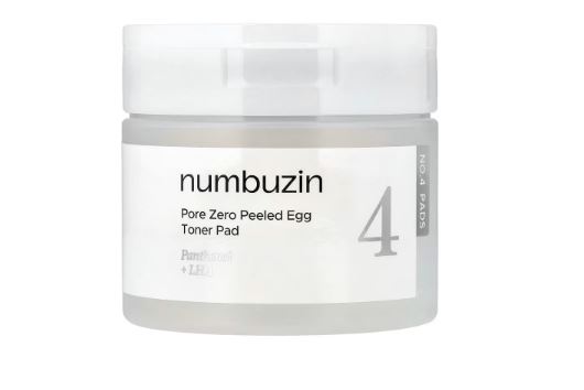 numbuzin No.4 Pore Zero Peeled Egg Toner Pad (70 шт.) — Пэды с тонером для сужения пор и гладкой кожи (эффект «яичной скорлупы»)