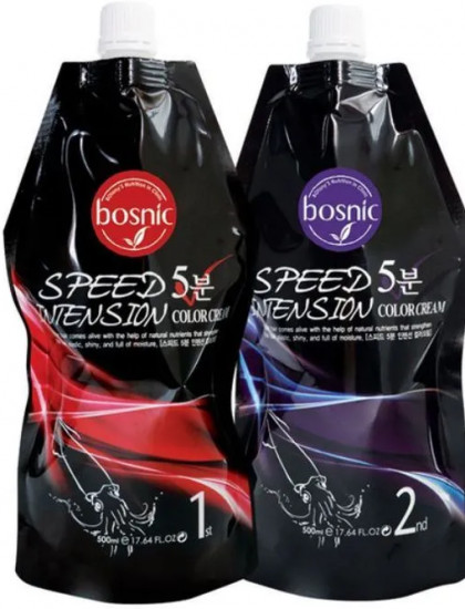 Bosnic Интенсивная крем-краска для волос «Speed 5 Minutes Intension Color Cream», оттенок Black