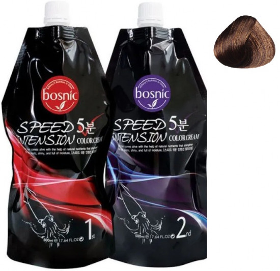 Bosnic Крем-краска для волос «Treatment Color Cream Speed 5», оттенок Natural Brown