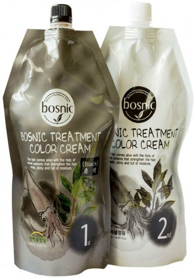 Bosnic Краска для волос «Treatment Color Cream», оттенок Black
