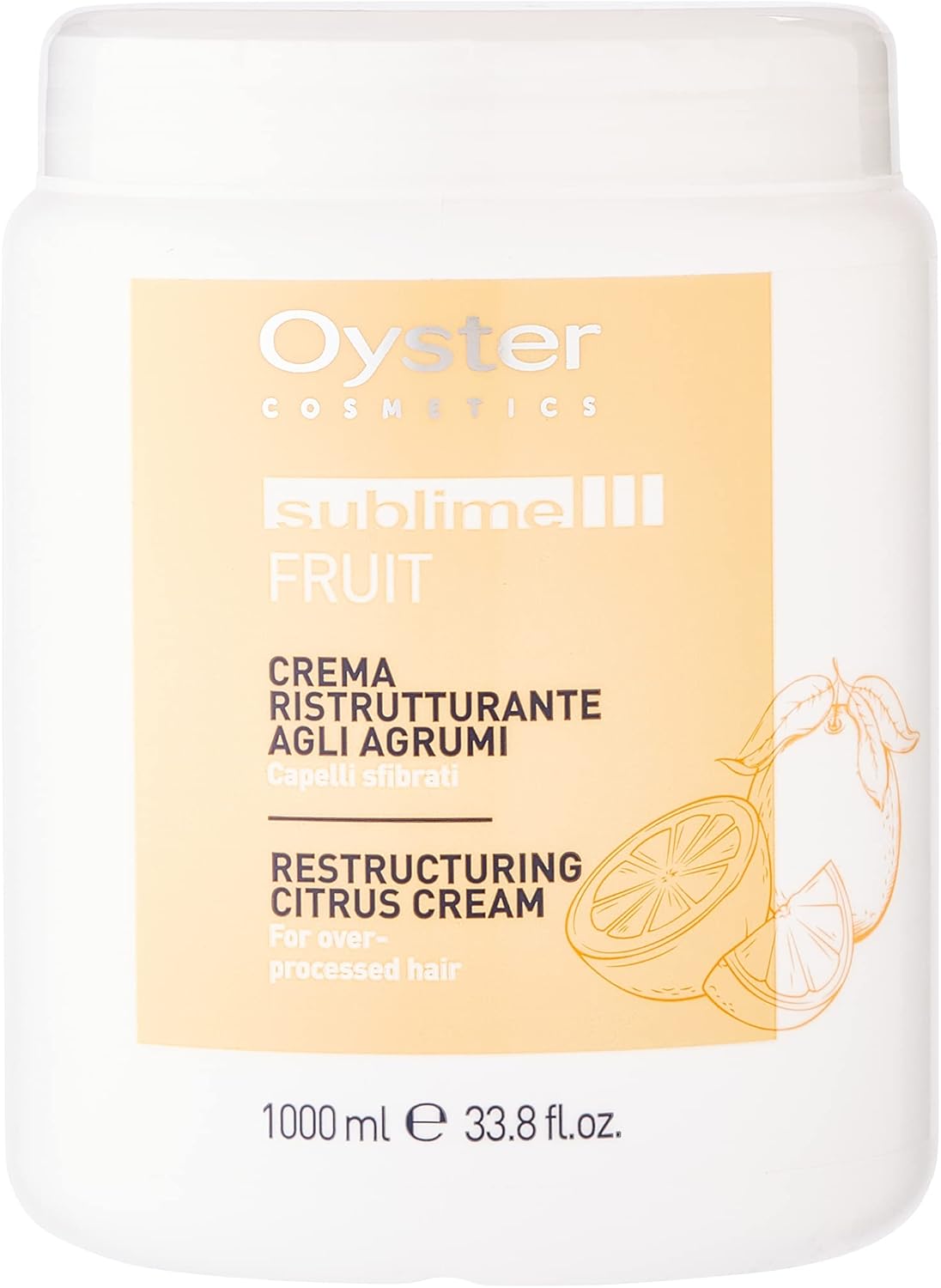 Oyster cosmetics Sublime Fruit Restructuring Citrus Mask, Transparent, Fruity, 1000 ml. Восстанавливающая маска для волос