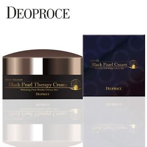 Deoproce Black Pearl Therapy Cream 100g -Multi-Function Whitening & Anti-Wrinkle  Омолаживающий крем с черным жемчугом