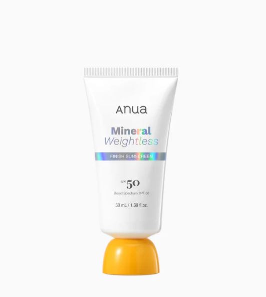 Anua Mineral Weightless Finish Sunscreen SPF50+ PA++++ , 50ml.— это 100% минеральный солнцезащитный крем