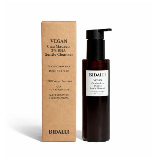 BIDALLI VEGAN Cica Madeca c 2% BHA Gentle Cleanser, 150ml. Очищающий гель для лица против прыщей и черных точек