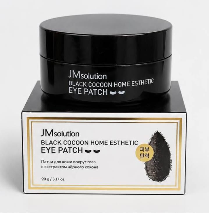 JMsolution Black Cocoon Home Esthetic Eye Patch Гидрогелевые патчи с протеинами шёлка и углём (60шт)