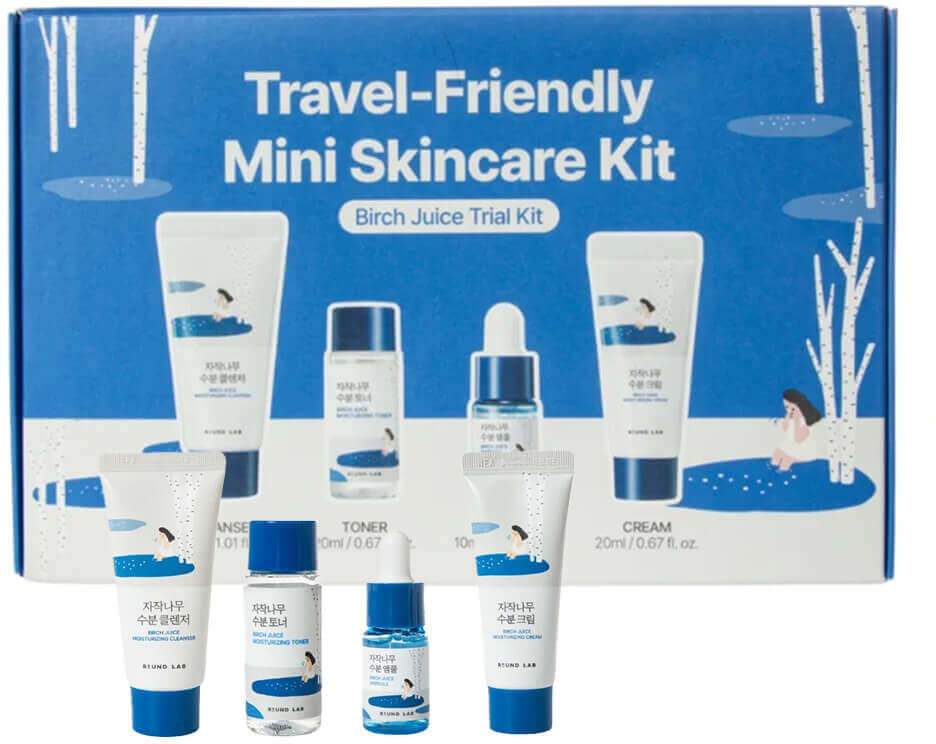 Round Lab Travel-Friendly Mini Skincare Kit Birch Juice. Набор миниатюр с берёзовым соком 