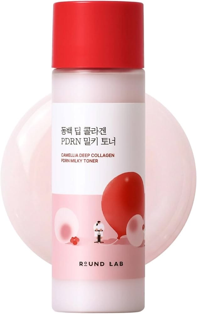 Round Lab Camellia Deep Collagen Milky PDRN Toner 150ml. Молочный тонер с ПДРН и коллагеном для сияния кожи