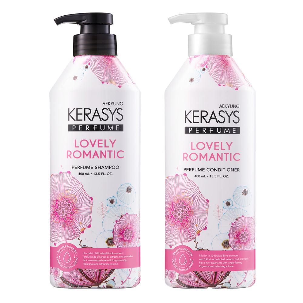 KERASYS PERFUME, AEKYUNG, LOVELY ROMANTIC, 400ML.+400ML. РОМАНТИК С НЕЖНЫМ РОМАНТИЧНЫМ АРОМАТОМ