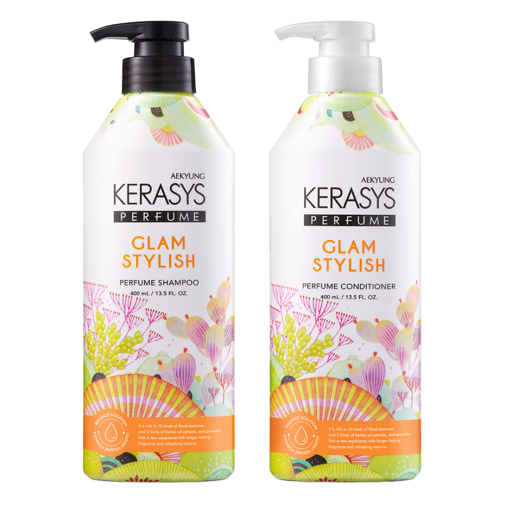 KERASYS PERFUME,AEKYUNG, GLAM STYLISH, 400 ML./400ML. ГЛАМУР С ЯРКИМ ГЛАМУРНЫМ АРОМАТОМ Шампунь и Кондиционер