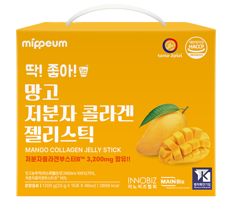 Mippeum Низкомолекулярный коллаген с манго, желе-стик 1200g., 60e