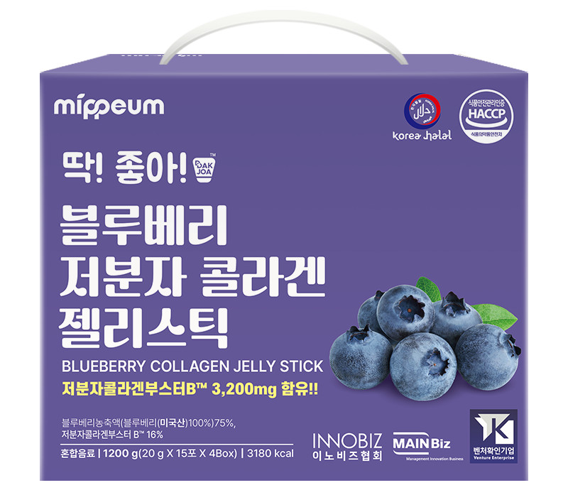Mippeum Низкомолекулярный коллаген с голубикой, желе-стик 1200g, 60e.