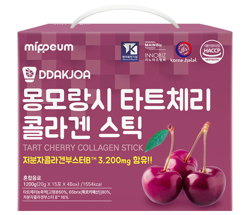 Mippeum Низкомолекулярный коллаген с вишней Монморанси, желе-стик 1200g, 60e.