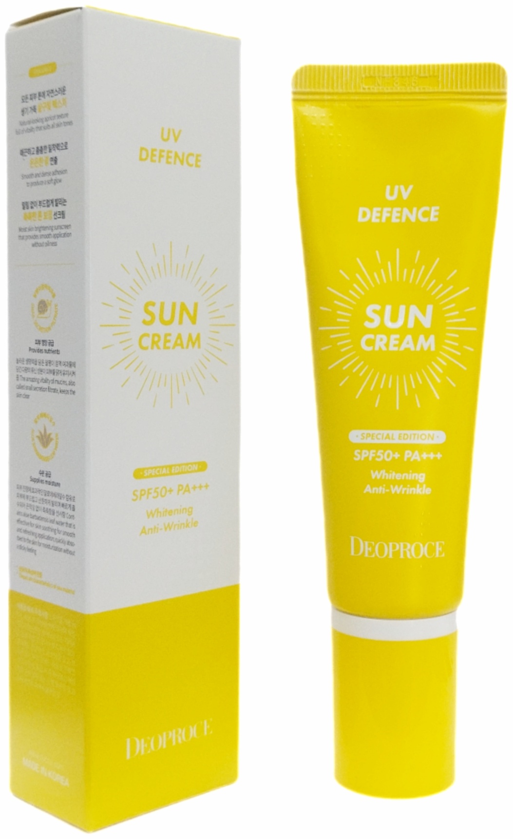 DEOPROCE UV Defense Sun Cream Special Edition SPF 50+ PA+++ 50g. Солнцезащитный крем для лица 