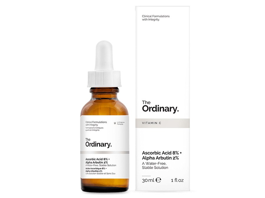 The Ordinary Ascorbic Acid 8% + A, 30мл. Осветляющая сыворотка с 8% аскорбиновой кислоты и 2% альфа арбутин 