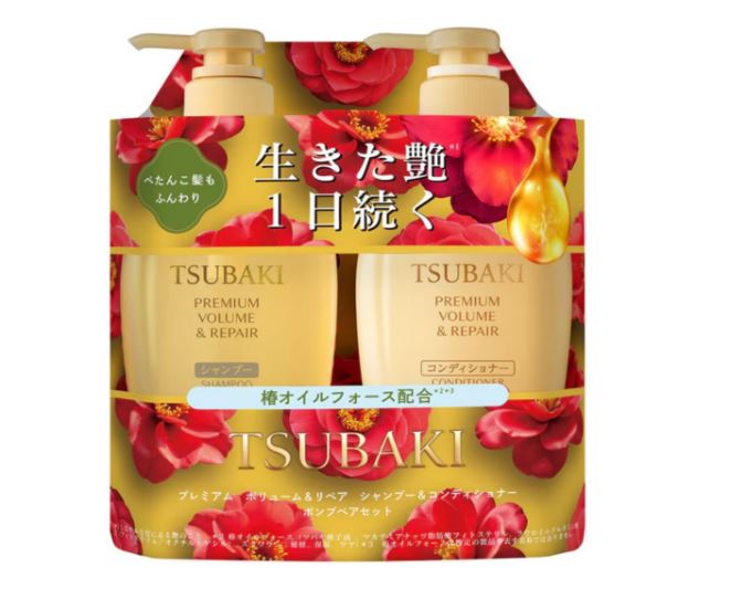Tsubaki Premium Volume & Repair Shampoo & Conditioner Pump Pair Set 450ml+450ml. Набор для восстановления и увлажнения волос (шампунь + кондиционер)