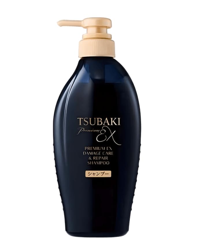 Tsubaki Premium EX Black Camellia, 450ml. Шампунь для волос интенсивного восстановления с черными ионами и эффектом салонной гладкости
