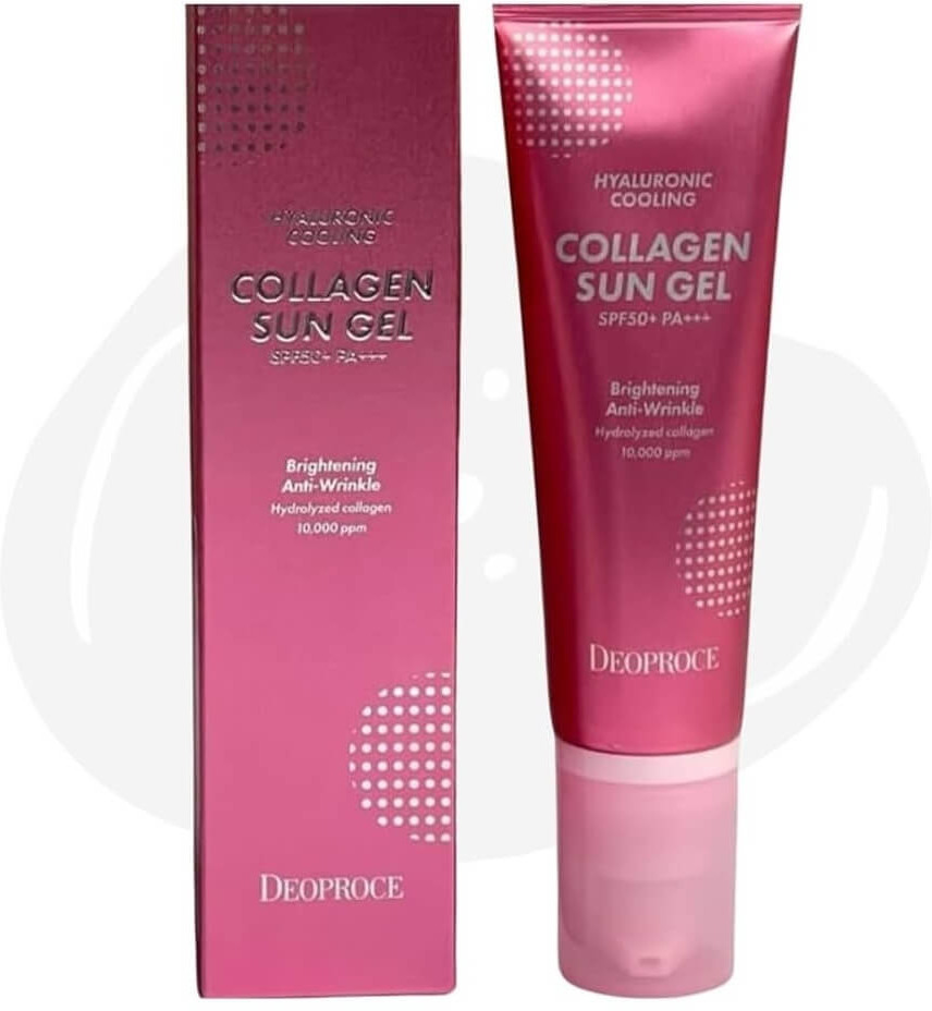 Deoproce Hyaluronic Cooling Collagen Sun Gel SPF50+PA+++, 40ml. Солнцезащитный Крем Для Лица С Коллагеном