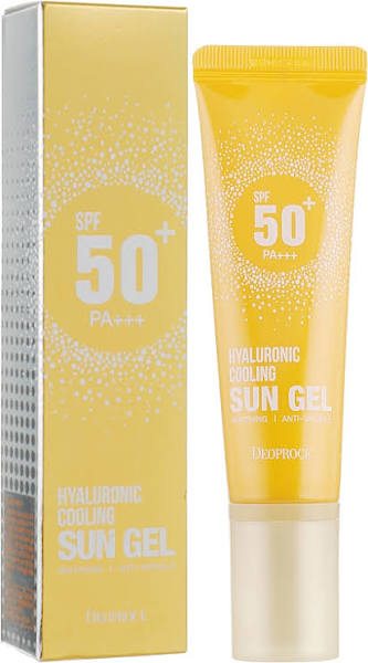 DEOPROCE Hyaluronic Cooling Sun Gel SPF 50+ PA++ Солнцезащитный гель с гиалуроновой кислотой 