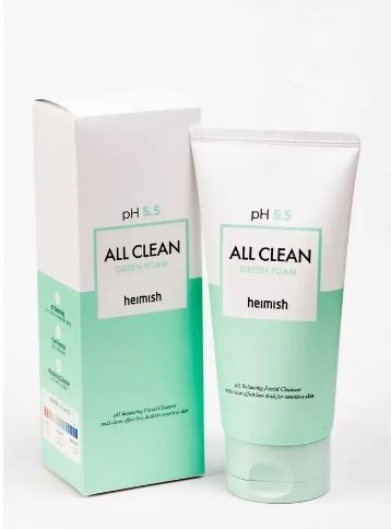 Heimish All Clean Green Foam 5.5 pH, 150ml. Пенка очищающая для лица