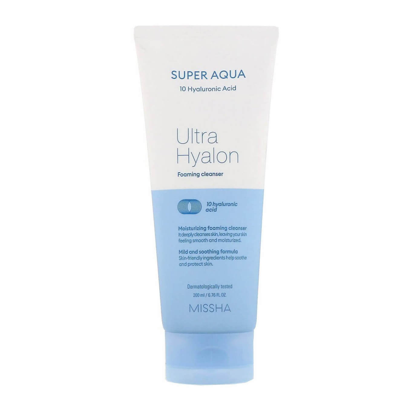 Missha Super Aqua Ultra Hyalron Cleansing Foam, 200ml.  Увлажняющая пенка с гиалуроновой кислотой