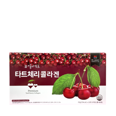 El amor Premium Tart Cherry Collagen, 20g(27.52kcal)*10ea*6pac. Коллагеновое желе-стики со вкусом черешни