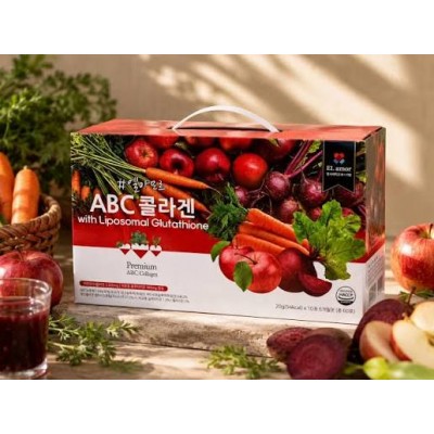 El amor Premium ABC Collagen with liposomal glutatione, 20g(27.52kcal)*10ea*6pac. Коллагеновое желе-стики Концентрат АБС (яблочно-морковно-свекольный)