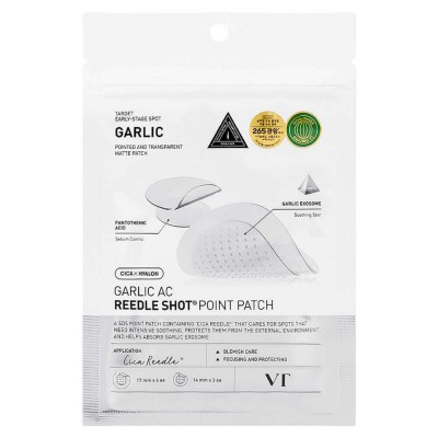 Заживляющие патчи от акне с микроиглами и чесноком VT Cosmetics Garlic AC Reedle Shot Point Patch