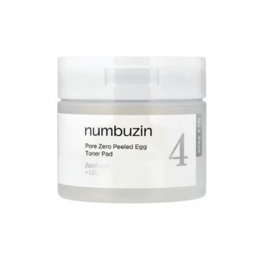 numbuzin No.4 Pore Zero Peeled Egg Toner Pad (70 шт.) — Пэды с тонером для сужения пор и гладкой кожи (эффект «яичной скорлупы»)