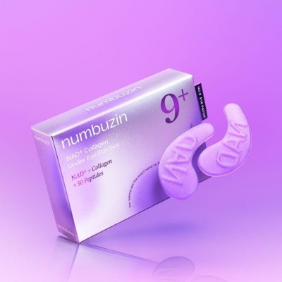 Numbuzin No.9 NAD + Collagen + 50 Peptides Eye Patches, 5pairs*9g.  Лифтинг-патчи с коллагеном и пептидами