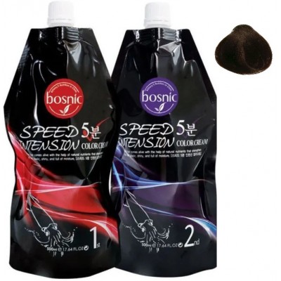 Bosnic Крем-краска для волос «Treatment Color Cream Speed 5», оттенок Dark Brown