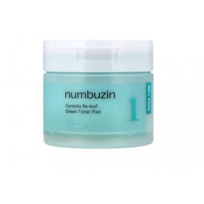 Numbuzin, No.1 Centella Re-Leaf Green Toner Pad, 70 Pads,190 ml.  Cica + Пантенол  Зеленые тонер-пэды