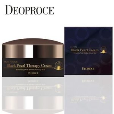 Deoproce Black Pearl Therapy Cream 100g -Multi-Function Whitening & Anti-Wrinkle  Омолаживающий крем с черным жемчугом