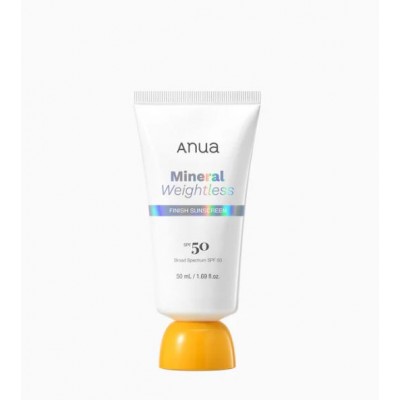 Anua Mineral Weightless Finish Sunscreen SPF50+ PA++++ , 50ml.— это 100% минеральный солнцезащитный крем