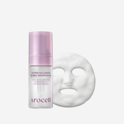 AROCELL Super Collagen Bubble Serum Mask | Шипучая коллагеновая лифтинг-маска | Укрепление, увлажнение и сияние | Эффект «стеклянной кожи» (Glass Skin) | 30 г
