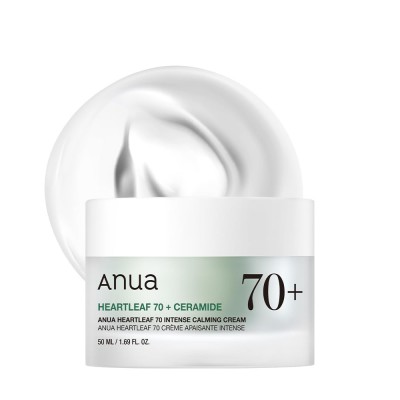 Anua Heartleaf 70 Intense Calming Cream with Ceramide & Panthenol, Face Moisturizer for Dry Skin, 50ml. Успокаивающий Крем Для Сухой Кожи С Экстрактом Хауттюйнии
