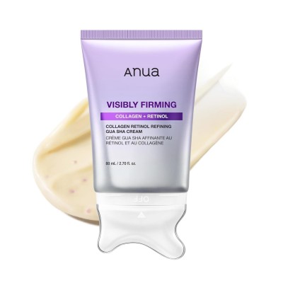 Anua Collagen Retinol Refining Gua Sha Cream, 80ml. Крем для шеи и зоны декольте с коллагеном и ретинолом (для лифтинга и упругости кожи)
