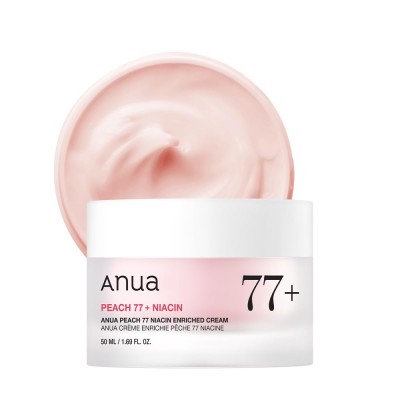 ANUA Peach 77+ Niacin Enriched Cream, 50ml. Увлажняющий крем для лица с ниацинамидом
