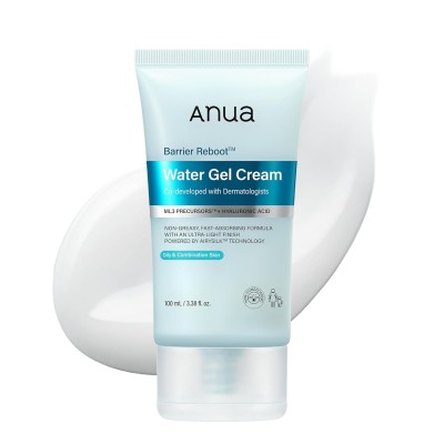ANUA Barrier Reboot Water Gel Cream, Moisturizer with Ceramide and Hyaluronic Acid, 100ml. Увлажняющий гель-крем: легкое средство без эффекта жирности с керамидами и гиалуроновой кислотой
