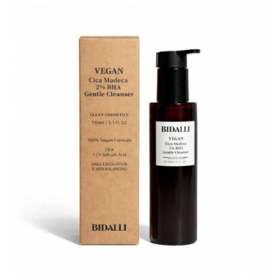 BIDALLI VEGAN Cica Madeca c 2% BHA Gentle Cleanser, 150ml. Очищающий гель для лица против прыщей и черных точек