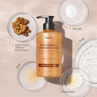Kundal Eau ThermaLe Scrub Body Wash Leather Iris